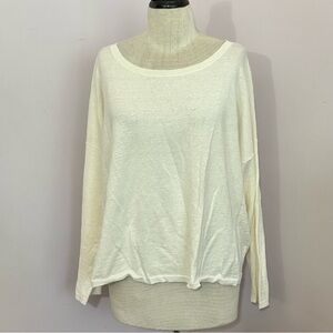 Eileen Fisher Boxy Organic Linen Sweater L